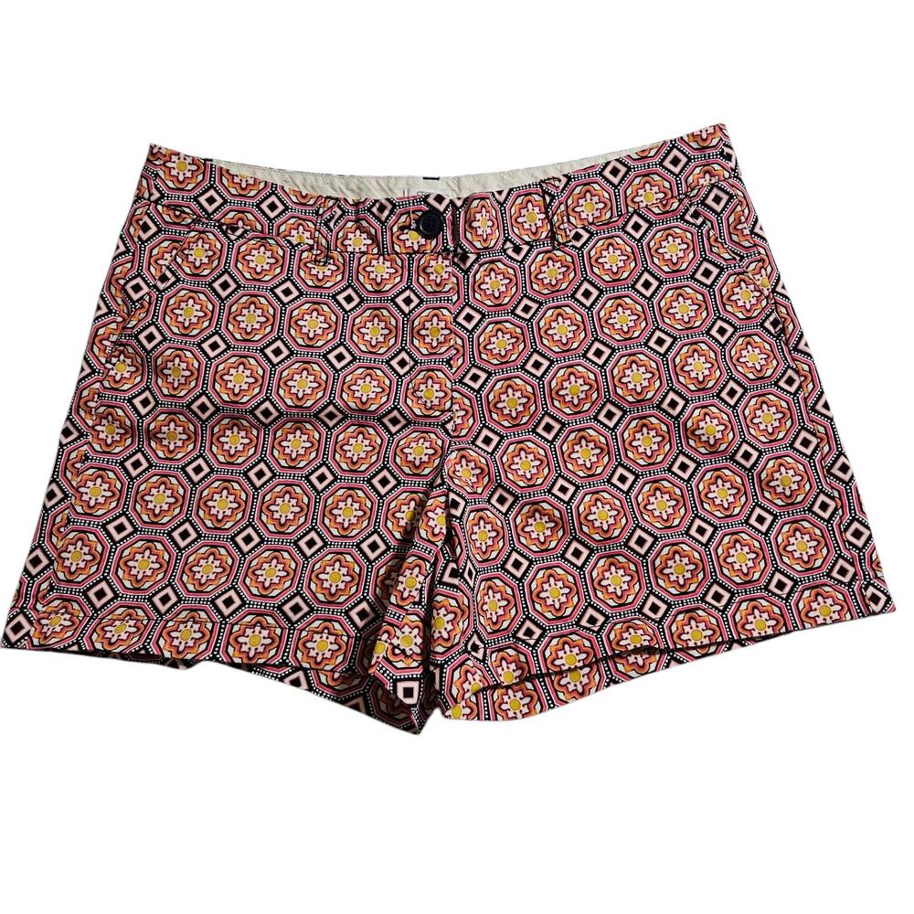 Crown & Ivy Shorts Size 14 Stretchy Button/Zip Fly Pockets Geometric Dressy